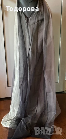 Много елегантна рокля без ръкав от тюл, с подплата, светло и тъмносиво, снимка 3 - Рокли - 51224790