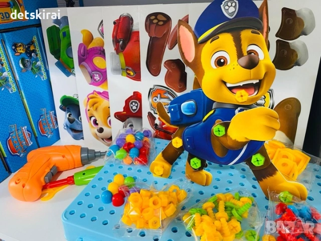 Конструктор с винтоверт- 3D мозайка Пес Патрул, снимка 2 - Конструктори - 51777330