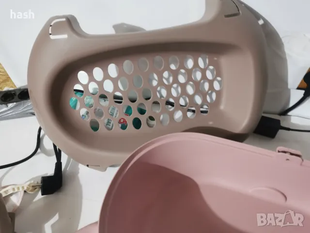 Количка с бебешка кошара и пластмасов сенник Smoby Baby Nurse Doll Pram, розово и бяло, снимка 8 - Детски колички - 48439771