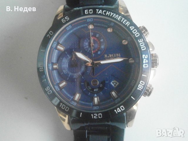 LIGE, chronograph, чисто нов! XXL - 44мм каса! ТОП!, снимка 3 - Мъжки - 44125065