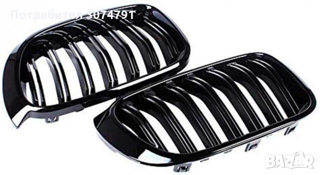 Двойни M Бъбреци Решетки за BMW X3 X4 F25 F26 БМВ Черен Гланц 2015-2017, снимка 3 - Аксесоари и консумативи - 32950734