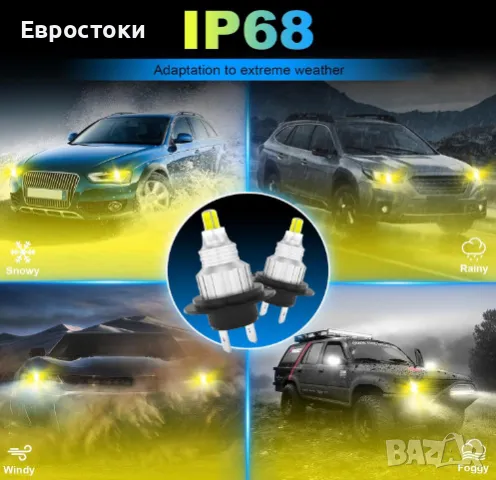 Sycreek комплект LED крушки за фарове H7, 360 LED фар за мъгла (H7 LED Fog Light), 2 броя, снимка 6 - Аксесоари и консумативи - 48653806