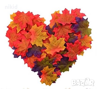 25 бр Изкуствени есенни листа листо за декорация и украса от текстил кленови, снимка 7 - Други - 23209937