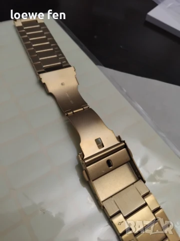 Верижка за часовник масивна плътна неръждаема стомана златиста златна позлатена gold! , снимка 4 - Мъжки - 50741732