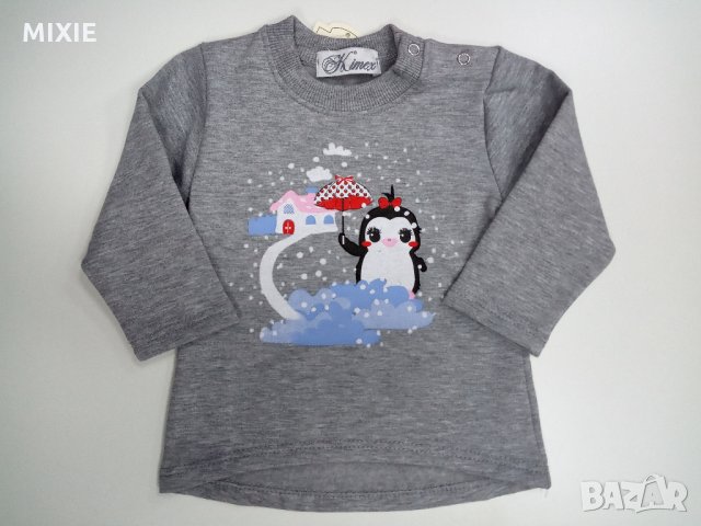 Намалена! Нова детска ватирана блузка Пингвинче, снимка 1