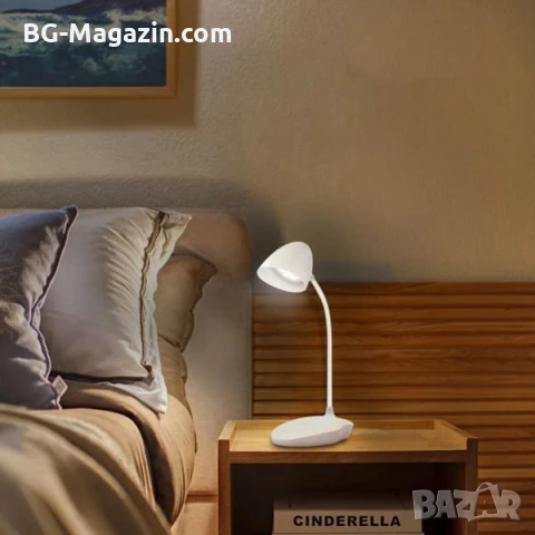 Акумулаторна LED настола лампа с лед осветление за бюро маникюр четене с чупещо рамо детска стая, снимка 8 - Лед осветление - 51049272