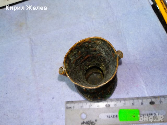 Старинна ДЕКОРАТИВНА КОЛЕКЦИОНЕРСКА МЕДНА ВАЗА за СУХИ ЦВЕТЯ КОВАНА МЕД За МЕХАНА 42690, снимка 11 - Вази - 43949367