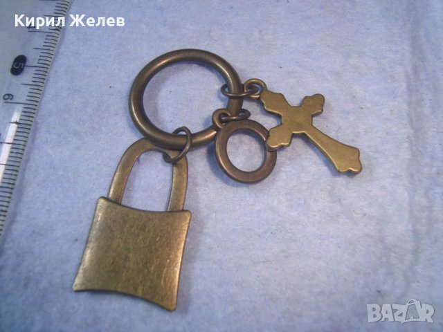 ИНТЕРЕСНА ВИНТИДЖ МЕСИНГОВА АРТ ВИСУЛКА КАТИНАРЧЕ За КЛЮЧОДЪРЖАТЕЛ с КРЪСТЧЕ РАЗПЯТИЕ 27452, снимка 7 - Други - 36950528
