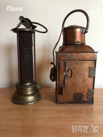Антична месингова лампа Дейви, Англия , снимка 5 - Антикварни и старинни предмети - 43488259