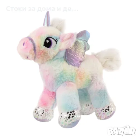 ✨ Плюшена играчка Еднорог с цветни крила, снимка 1