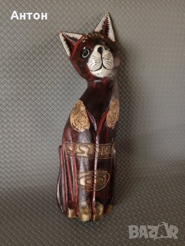 Сувенир Котка от дърво., снимка 4 - Статуетки - 27528204
