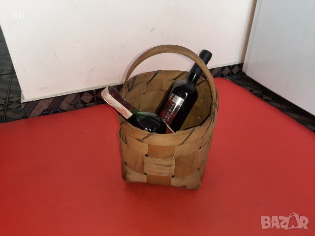  Стара Ретро Дървена Плетена Средна Кошничка , снимка 2 - Други - 35435665