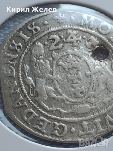 Сребърна монета Орт 1624г. Сигизмунд трети Данциг ПОЛША 24951, снимка 12 - Нумизматика и бонистика - 43015103