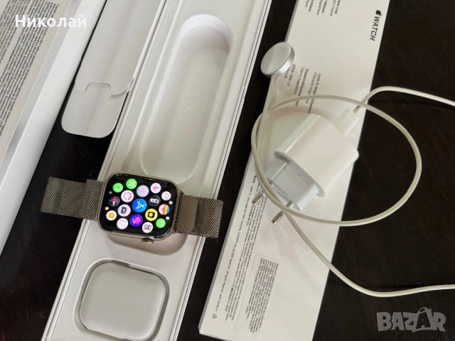 Смарт часовник Apple Watch 7,Cellular,Gold Stainless Steel 45mm,Gold Milanese Loop, снимка 14 - Apple iPhone - 53398731