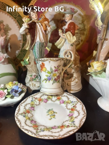 🌸 Dresden Germany, около 1900 – “Великолепният” двоен сет, снимка 5 - Антикварни и старинни предмети - 53467328