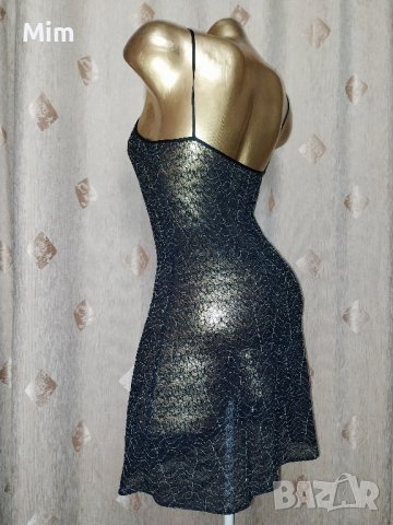 М Черна дантелена нощница с бели фигури , снимка 4 - Нощници - 43522265