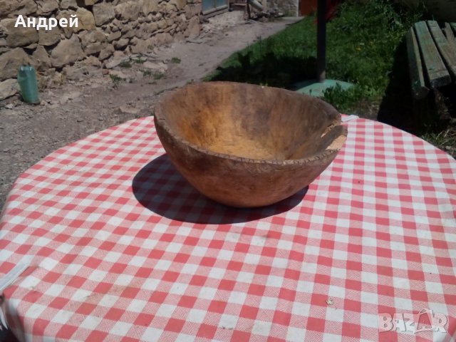Старинна дървена паница, снимка 3 - Други ценни предмети - 28663108