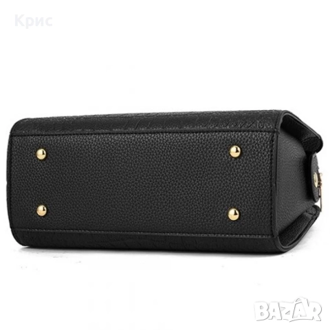 Стилна дамска чанта, черен цвят., снимка 9 - Чанти - 44602205