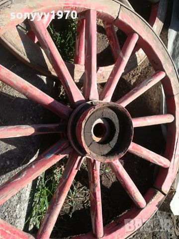 ретро колела от каруца-3бр-метал и дърво, снимка 7 - Колекции - 26549479
