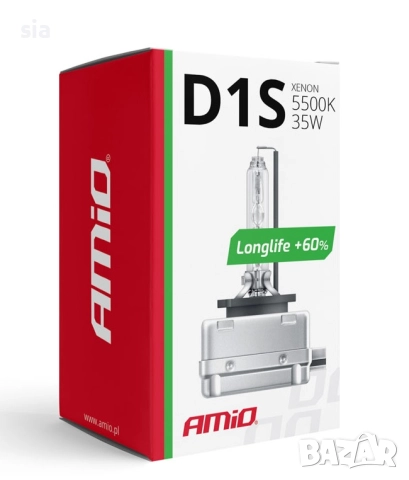 Ксенонова крушка с филамент D1S 5500K AMiO LONG LIFE AMIO, снимка 2 - Аксесоари и консумативи - 52522900