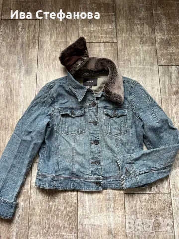 Дамско ново  дънково яке деним  Mexx с махаща пухена кожена яка, снимка 2 - Спортни екипи - 49827600