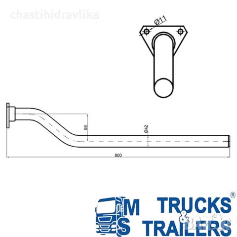 Монтажна тръба за калник Ø42 60181310, снимка 2 - Части - 48376348