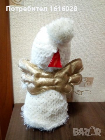Уникално пухкаво бяло Коледно ангелче.Светещо., снимка 3 - Декорация за дома - 38515725