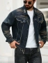 Ново мъжко карго дънково яке риза Street Style накъсан вид овърсайз изтъркано деним памук ХХЛ, снимка 5