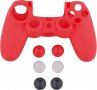 Силиконов калъф за контролер PlayStation 4 Controller  Предлага се в два цвята- бял или червен, снимка 1 - Аксесоари - 33562580