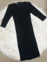 Черна рокля по тялото със 7/8 дължина на ръкава 