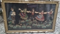 Стара картина с рамка, изтъкана от конци (гоблен), снимка 3