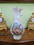 Страхотна антикварна колекционерска френска стъклена ваза Опалин , снимка 1 - Вази - 43813990