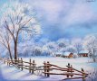 Снежна картина | Картини с маслени бои, снимка 1 - Картини - 43585765