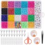 Комплект за изработка на гривни от мъниста цветни за деца 10320бр., снимка 1 - Пластелини, моделини и пясъци - 43503012