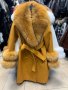 Дамско луксозно палто кашмир вълна и лисица код 282