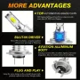 Mini LED лампи за фарове, H7 3570 - комплект 2 бр., снимка 2