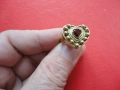 Невероятен викториански златен пръстен с гранат сърце, снимка 5