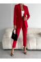 Дамски костюм с панталон и сако, Vitalite, червен, 36-38-40-42-44-46, снимка 3