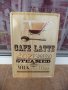 Метална табела кафе Лате Cafe Latte espresso еспресо мляко, снимка 1