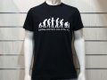 Нова мъжка тениска с трансферен печат Човешка еволюция в черен цвят, снимка 6