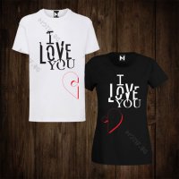 Тениски за двойки - Свети Валентин - дамска тениска + мъжка тениска, снимка 1 - Тениски - 27735727
