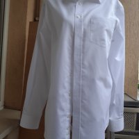 Елегантна мъжка бяла риза, comfort fit, M,памук