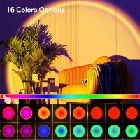 Rainbow Sunset Лампа за залез 16 цвята прожекционна лампа, регулируема по височина, снимка 3 - Лед осветление - 44088250