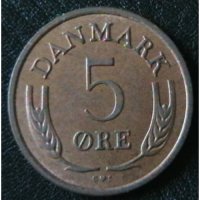 5 оре 1969, Дания, снимка 1 - Нумизматика и бонистика - 28377748