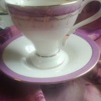 Изискана чаша с чинийка за кафе/чай, снимка 1 - Чаши - 33309827