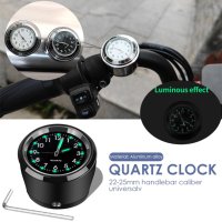 Моточасовник термометър часовник за мотор колело кормило алуминиев светещ универсален, снимка 4 - Аксесоари и консумативи - 41836773