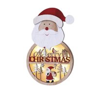 Коледна светеща фигурка Дядо Коледа. Изработена от дърво с лазерно изрязани 3D мотиви, снимка 2 - Декорация за дома - 43049263