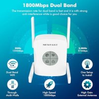 Нов WiFi удължител на обхват Wi-Fi усилвател AX1800 Mbps Антена интернет, снимка 3 - Друга електроника - 43571258
