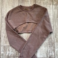 Wow 🤩 бежови  нови кафяви  спортни ръкави къс топ блуза , снимка 5 - Корсети, бюстиета, топове - 44020161