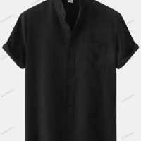 Пролетно-лятна ежедневна мъжка риза от памучен плат с къс ръкав, 6цвята , снимка 12 - Ризи - 44901083